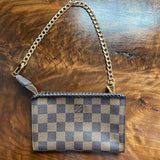 The Junco Wristlet - Vintage Damier Ebene in Chocolate