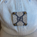 Light Denim Distressed Hat - Navy GG