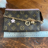 The Junco - Vintage Monogram Wristlet in Light Pink