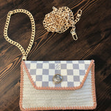 The Wren - Damier and Cream Vintage Wristlet/Crossbody/Clutch