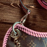 The Peacock - Vintage Monogram Hobo in Pink Crossbody