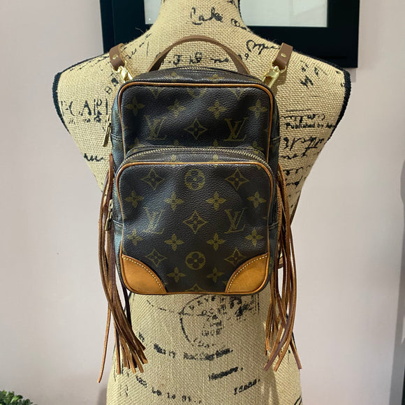 The Parrot Backpack - Monogram in Tan Fringe