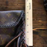 The Wren - Full Monogram Fringed Vintage Wristlet/Crossbody/Clutch