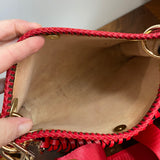 The Swan Crossbody - Vintage Monogram in Red