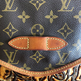 The Peacock Messenger - Vintage Monogram with Caramel Tooled Leather