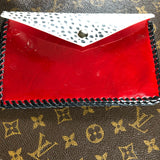 The Wren - Red Vernis/Cheetah Vintage Wristlet/Fanny Pack/Clutch