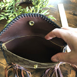 The Fringed Wren - Brown Vintage Wristlet/Crossbody/Clutch Bag