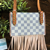 The Fancy Fringed Wren - Cream Vintage Shoulder Bag