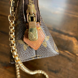 The Junco Crossbody Bag - Vintage Monogram with Heart in Gold