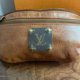 Dark Tan Leather Sling Bag/Fanny Pack/Bumbag - Monogram LV