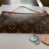 The Junco - Vintage Monogram in Pink Wristlet