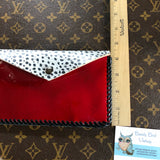 The Wren - Red Vernis/Cheetah Vintage Wristlet/Fanny Pack/Clutch