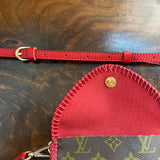 The Mini Falcon - Vintage Damier/Monogram Mix Crossbody in Red