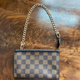 The Junco Wristlet - Vintage Damier Ebene in Chocolate