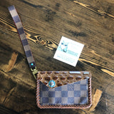 The Chickadee - Caramel Damier Vintage Card Holder