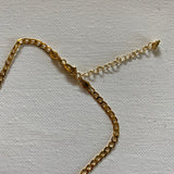 LV Cream Quatrefoil Charm Necklace - Gold Filled Curb Chain