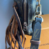 The Junco Crossbody - Vintage Monogram in Brown Fringe