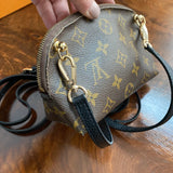 The Junco Crossbody Bag - Vintage Monogram with black fringe