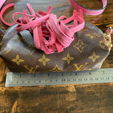 The Junco - Vintage Monogram in Pink Flower Crossbody Bag