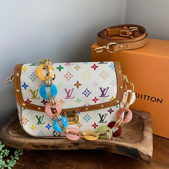 The Egret - Vintage Monogram Multicolor Crossbody/Shoulder Bag