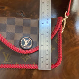 The Mini Falcon - Vintage Damier/Monogram Mix Crossbody in Red