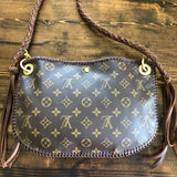 The Peacock - Vintage Monogram Hobo Crossbody - Brass Hardware