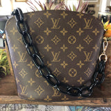 The Finch - Vintage Monogram Black Crossbody with Two Straps!