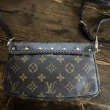 The Junco - Vintage Monogram in Brown Crossbody Bag