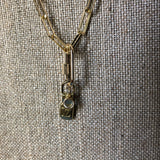 Zip It! Upcycled Zipper on Gold filled Necklace with Carabiner