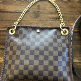 The Nuthatch - Vintage Damier Crossbody with Cheetah Strap
