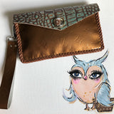 The Wren - Bronze Vernis Vintage Wristlet/Clutch Bag