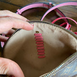 The Junco - Vintage Monogram in Pink Flower Crossbody Bag