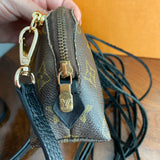 The Junco Crossbody - Vintage Monogram in Black Fringe