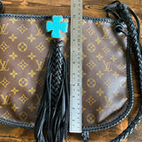 The XL Peacock - Black Monogram Hobo Crossbody - Black Hardware