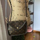 The Falcon with Sides - Monogram Crossbody in Chocolate