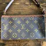 The Junco - Vintage Monogram in Whiskey Wristlet