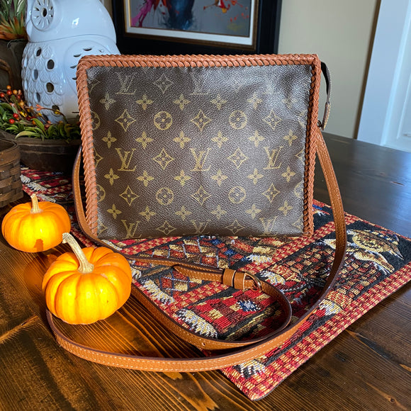 The Swan - Vintage Monogram in Whiskey Crossbody