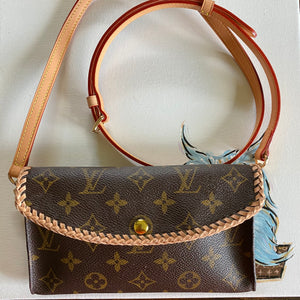 The Junco - Vintage Monogram in Vachetta Crossbody Bag