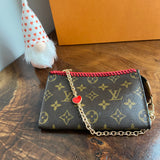 The Junco - Vintage Monogram Wristlet in Red