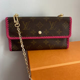 The Junco Wallet Crossbody - Vintage Monogram in Hot Pink