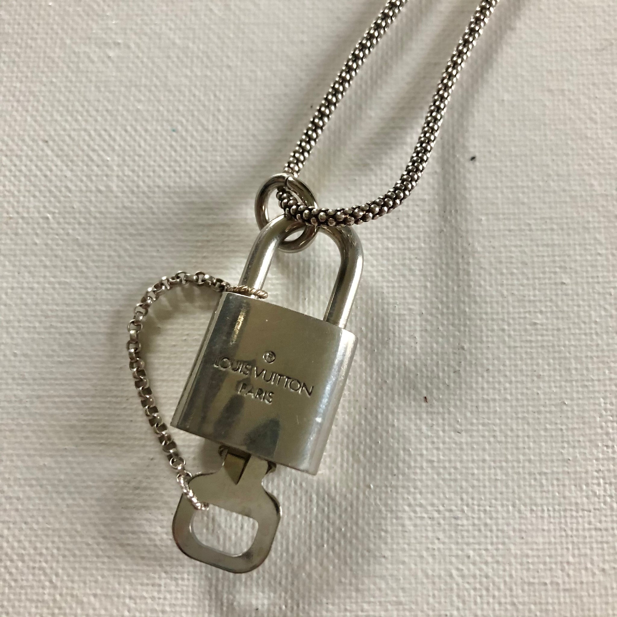 Key to My Heart Silver Padlock Necklace with Sterling Silver Chain