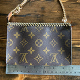 The Junco - Vintage Monogram in Gold Wristlet