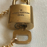 Upcycled Brass Padlock & Key Necklace with GF Chunky Link Chain