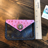 Pink Flower Vintage Card Holder/Key Chain