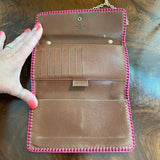 The Junco Wallet Crossbody - Vintage Monogram in Hot Pink