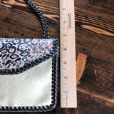 The Crane - Leopard Abstract Cream Vernis Vintage Crossbody/Clutch Bag