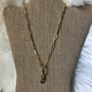 Zip It! Upcycled Zipper on Gold filled Necklace with Carabiner