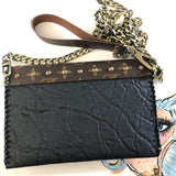 The Wren - Black Vintage Wristlet/Crossbody/Clutch Bag