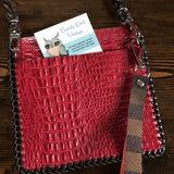 The Hawk - Red Vintage Clutch/Wristlet/Crossbody Bag