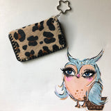 Leopard Print Vintage Card Holder/Key Chain (Monogram Front)